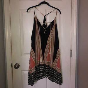 Patterned Thin Strapped Dress